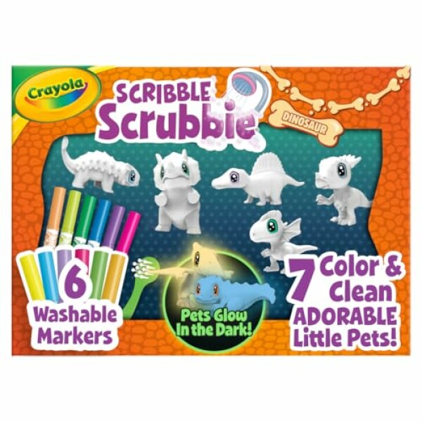 Crayola Scribble Scrubbie Pets Dinosaur Glow Combo Pack, Dinosaur Toys for Kids,...