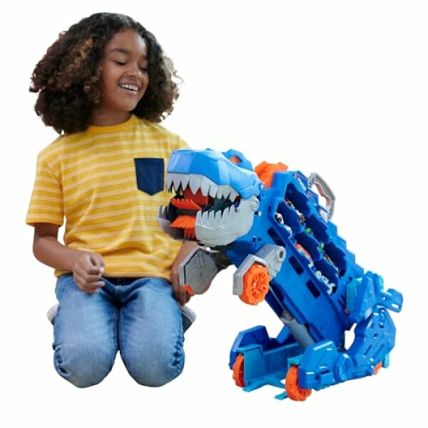 Hot Wheels City Ultimate T-Rex Transporter & 2 Die-Cast Toy Cars​