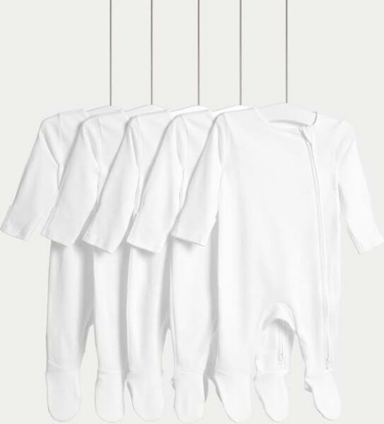 M&S Unisex Zip Front Sleepsuits