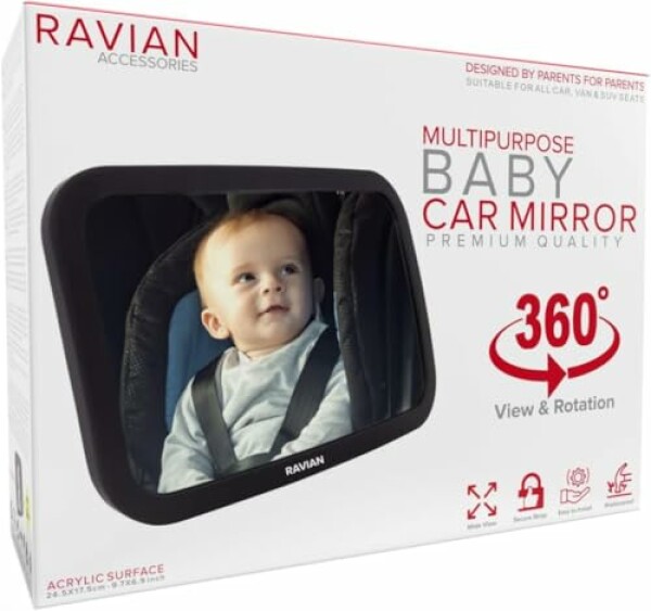 Baby Car Mirror for Back Seat Safest Newborn Essentials with Rear View,...