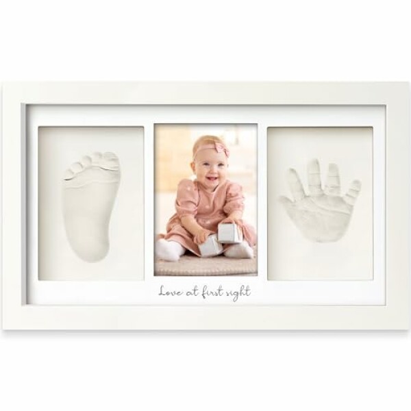 KeaBabies Baby Hand and Footprint Kit, Clay Keepsake Frame (Alpine White)