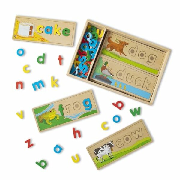 Melissa & Doug See & Spell Wooden Educational Toy with 8 Double-Sided Spelling...