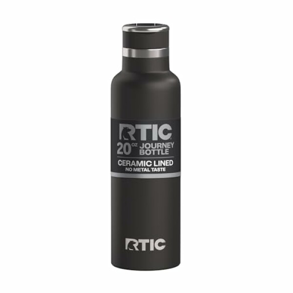 RTIC 20oz Journey Water Bottle, Ceramic Lined, Black