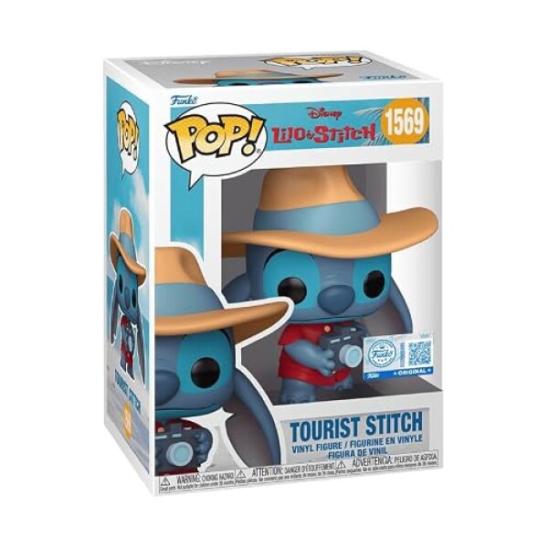 Funko POP! Disney Lilo & Stitch Tourist Stitch #1569, Vinyl Figure with Camera, 3.85...